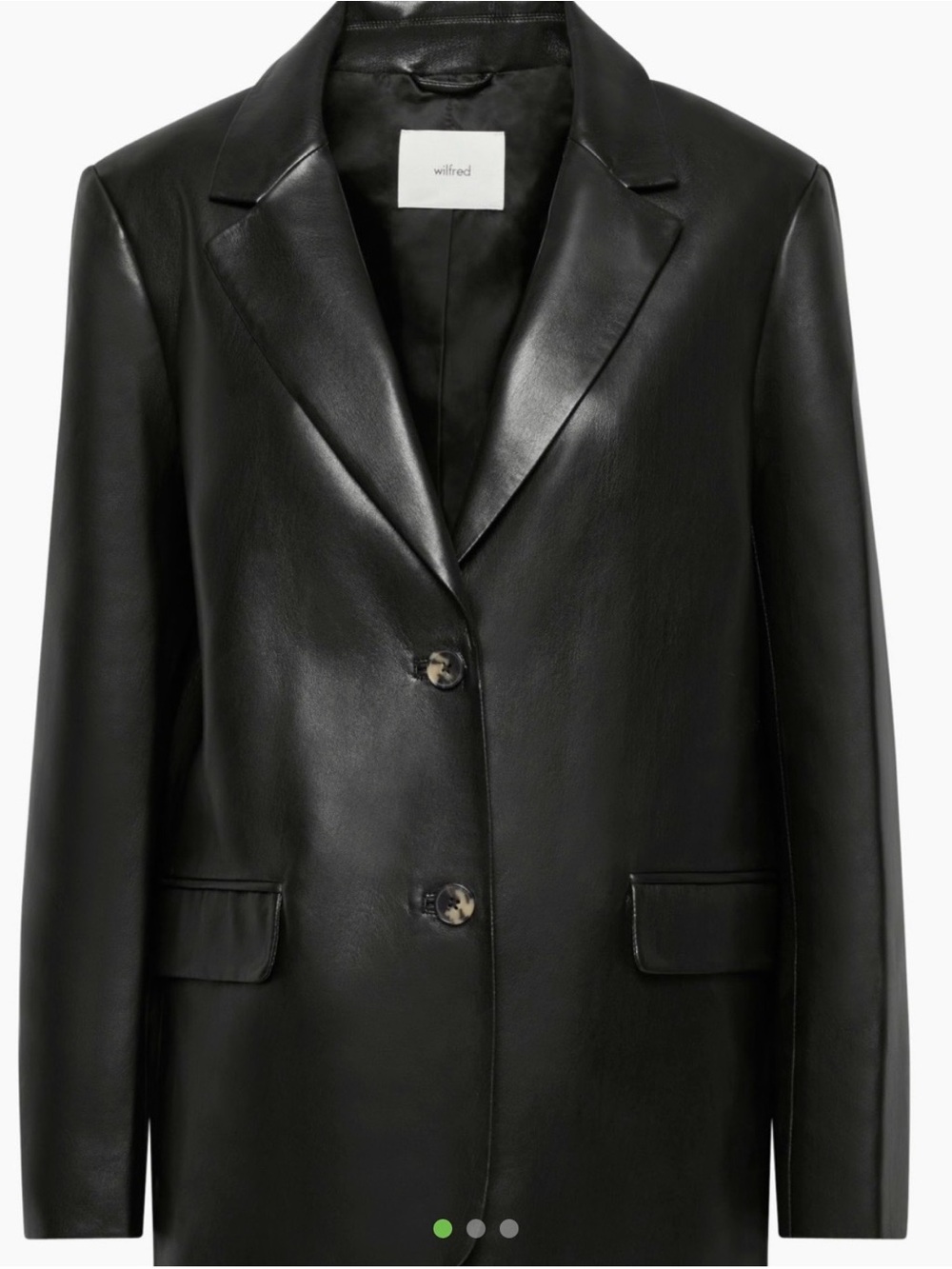 Wilfred Black Faux Leather Blazer
